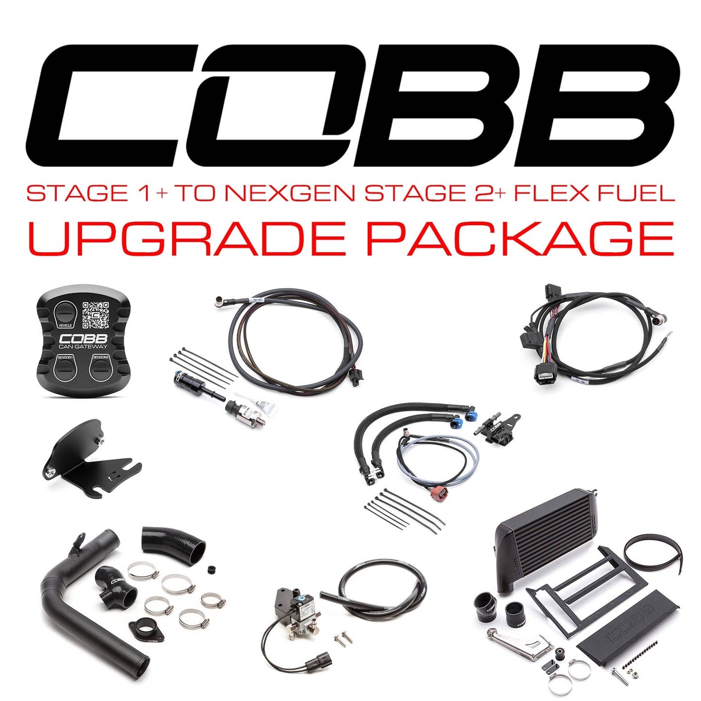 Cobb 15-21 Subaru WRX Stage 1+ to NexGen Stage 2 + CAN Flex Fuel Power Package - Black