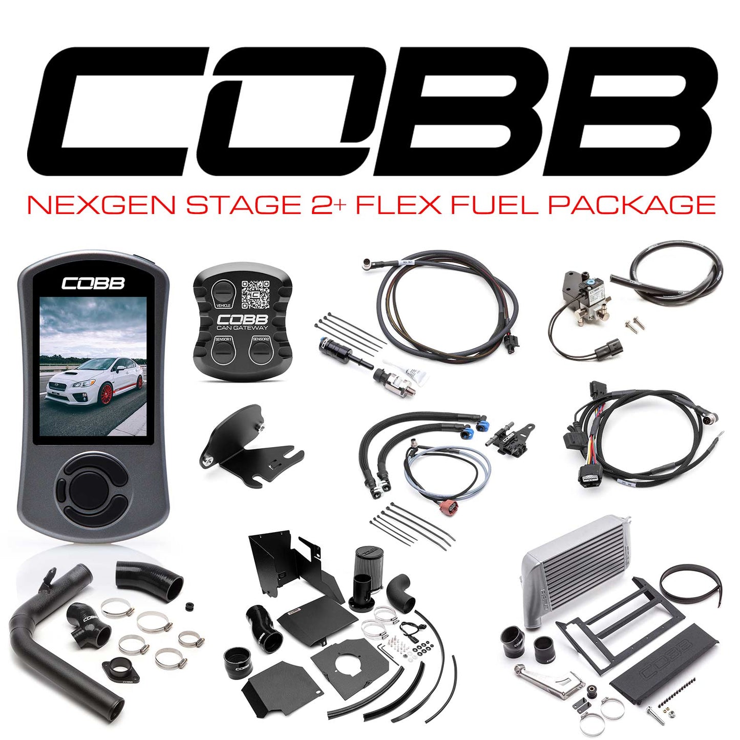 Cobb 15-21 Subaru WRX NexGen Stage 2 + CAN Flex Fuel Power Package (SF Intake) - Silver