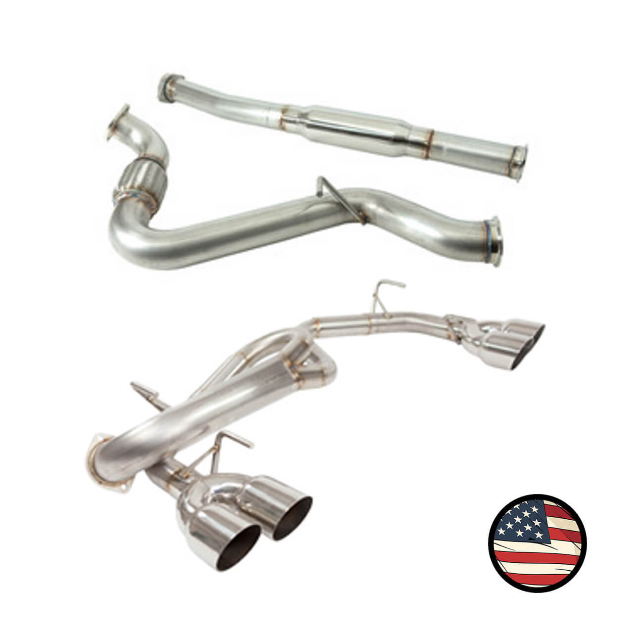Catback Exhaust- 2008-2014 STi/2011-2014 WRX Hatchback - Muffler Delete - 3.5" Single Wall Tips