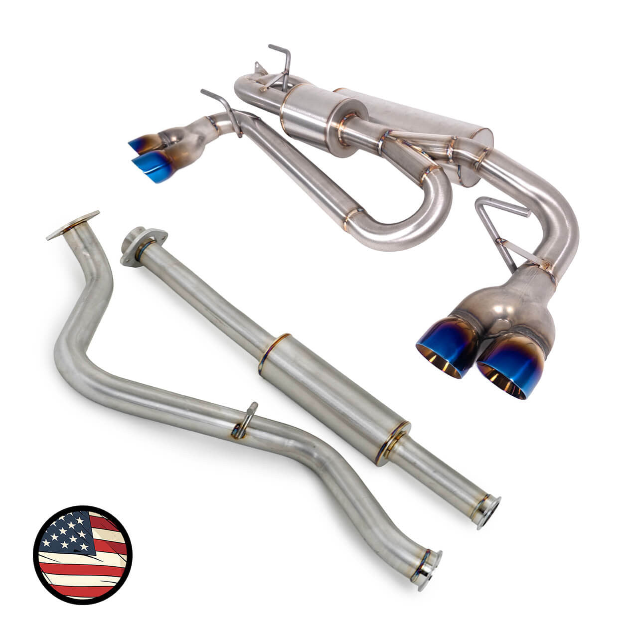 Catback Exhaust - 2024+ Impreza RS - Quad Exit 2.5L Dual Chamber - Neochrome Tip