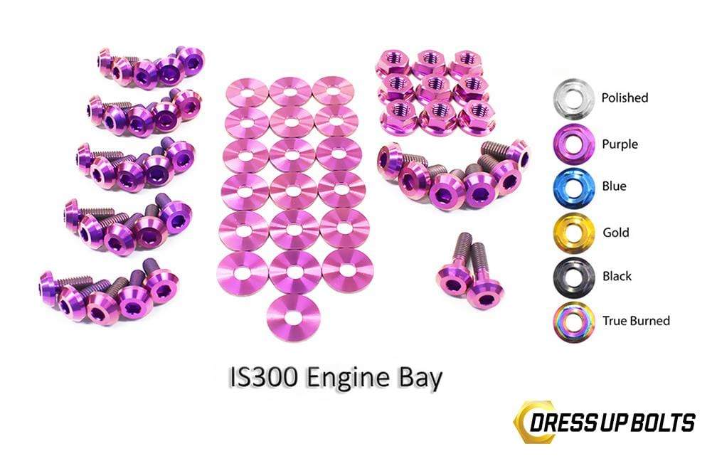 Lexus IS300 (1998-2005) SXE10/JCE10/GXE10 Titanium Dress Up Bolts Full Engine Bay Kit - DressUpBolts.com