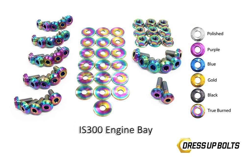 Lexus IS300 (1998-2005) SXE10/JCE10/GXE10 Titanium Dress Up Bolts Full Engine Bay Kit - DressUpBolts.com
