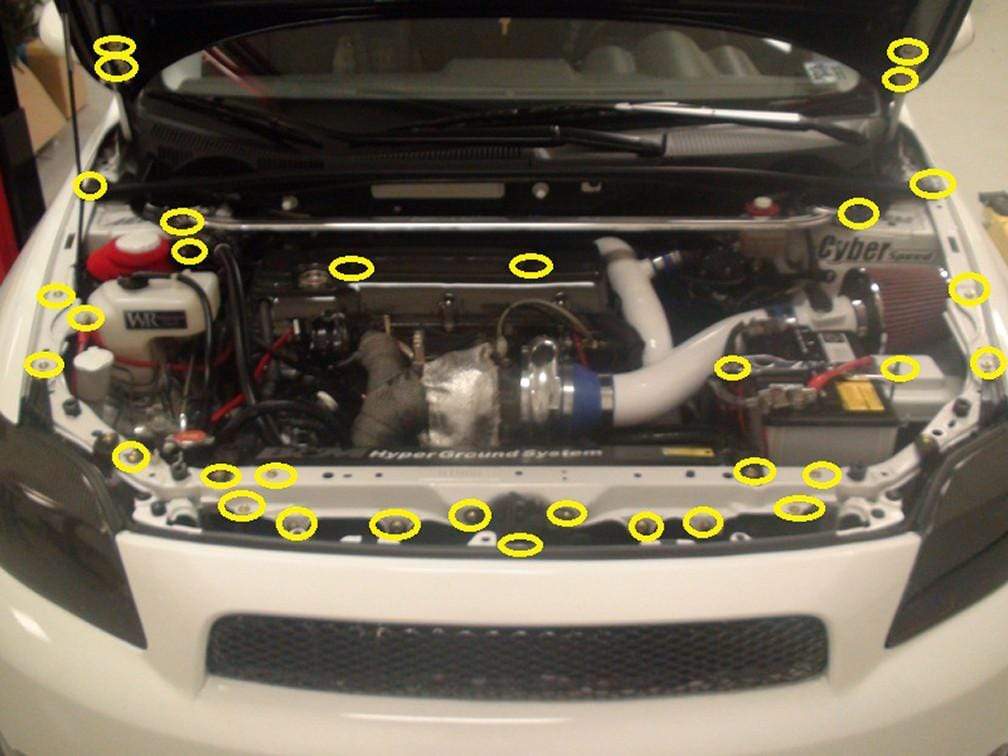 Scion tC (2005-2010) Titanium Dress Up Bolts Engine Bay Kit - DressUpBolts.com