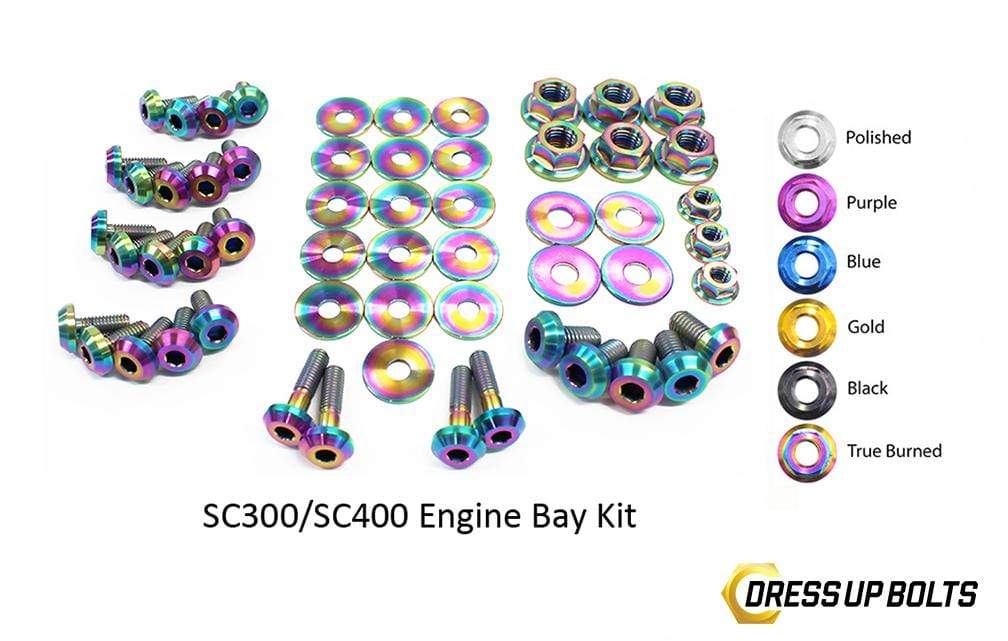 Lexus SC300/SC400 (1992-2000) Titanium Dress Up Bolts Engine Bay Kit - DressUpBolts.com