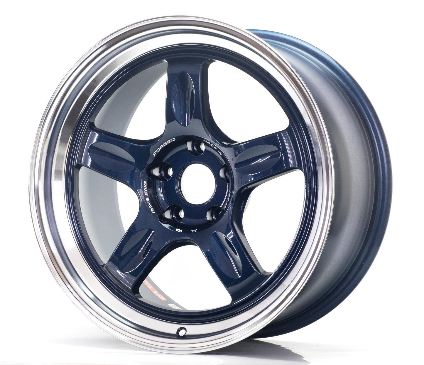 Volk 21C 18x9.5 +20 Mag Blue/Diamond cut lip 5X114.3