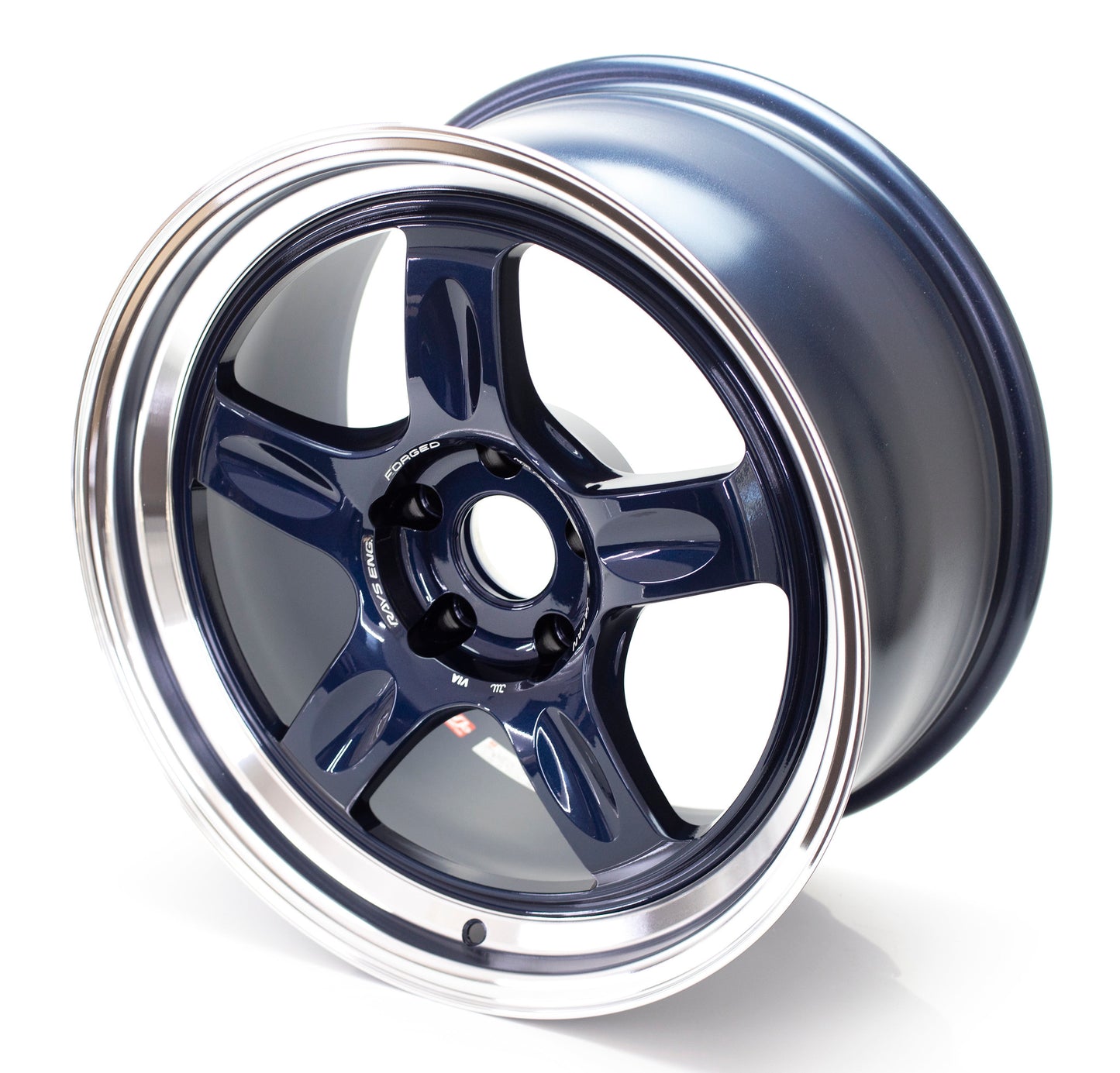 Volk 21C 18x9.5 +20 Mag Blue/Diamond cut lip 5X114.3