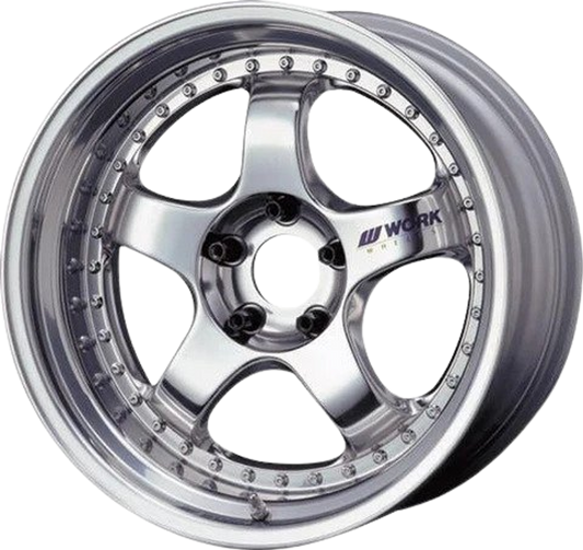 Work Meister S1 3P 19x10.5 +24 Bright Buff Finish, Polsihed lip, Silver hardware 5X114.3
