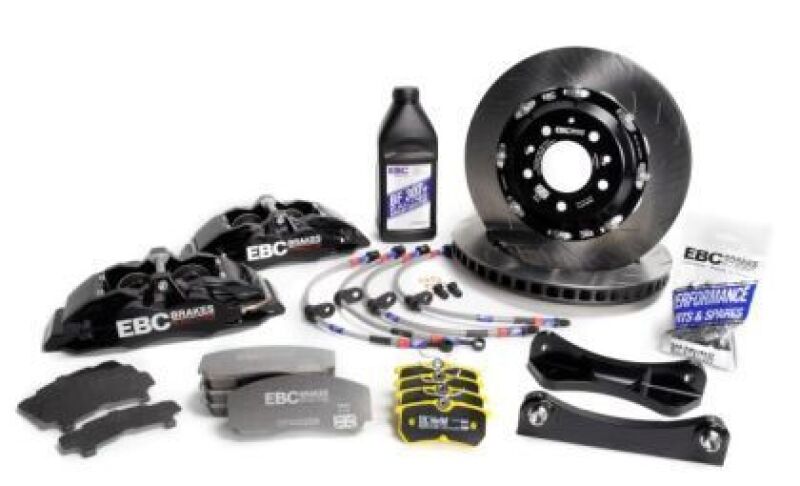 EBC Racing 11-17 Suzuki Swift 1.6L Black Apollo-4 Calipers 330mm Rotors Front Big Brake Kit