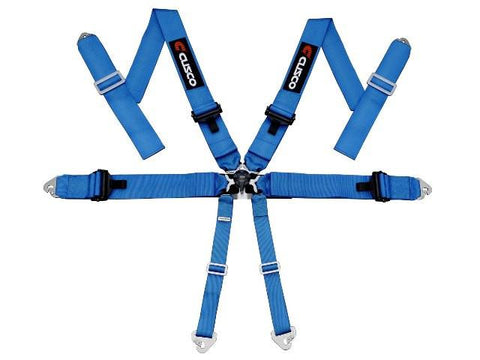 Cusco Universal 4 Point 3in Width Racing Harnesses - Blue