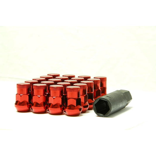 Wheel Mate Muteki SR35 Close End Lug Nuts w/ Lock Set - Red 12x1.25 35mm