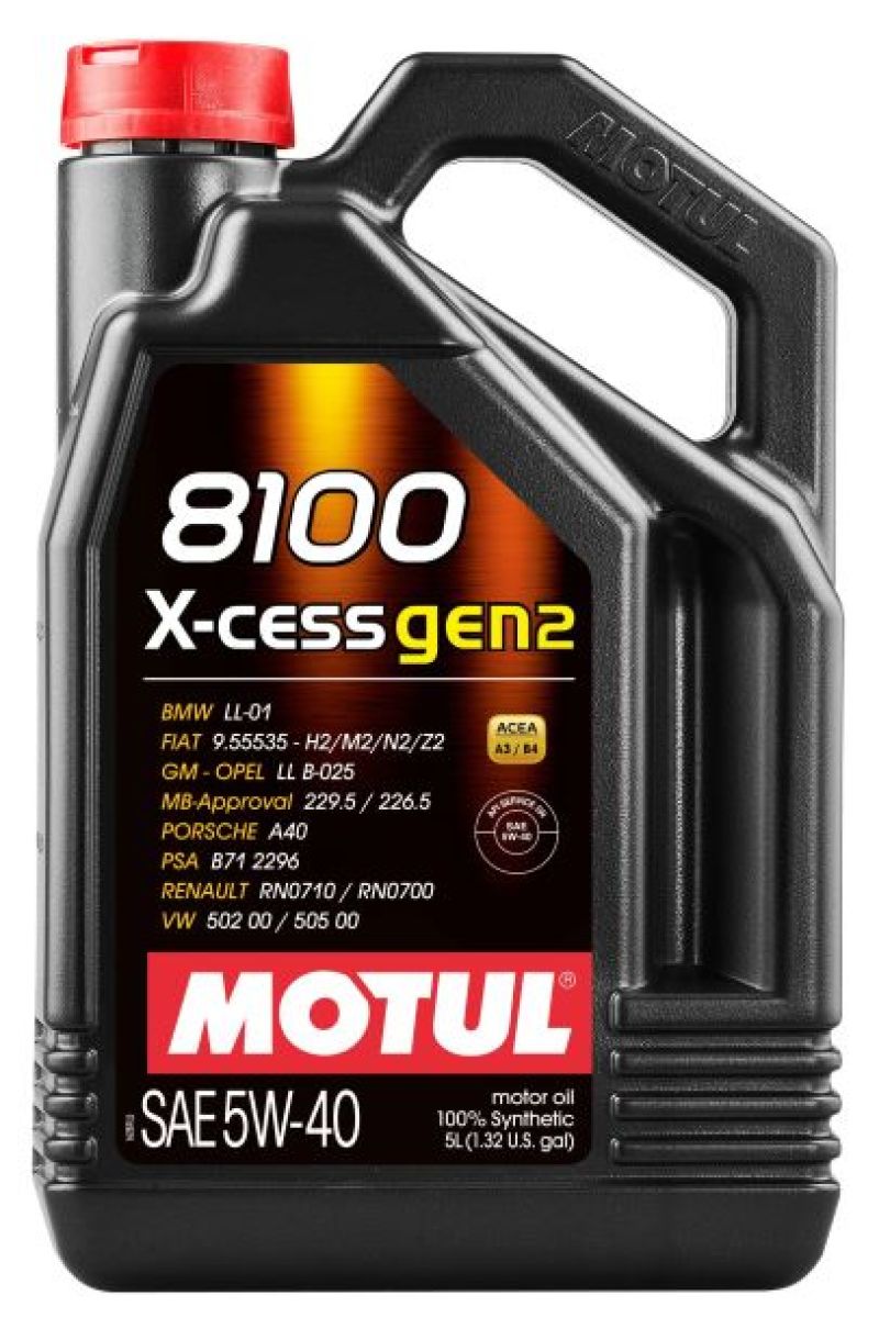 Motul 5L Synthetic Engine Oil 8100 5W40 X-CESS Gen 2