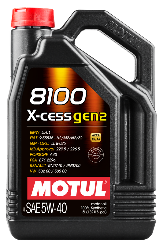 Motul 5L Synthetic Engine Oil 8100 5W40 X-CESS Gen 2