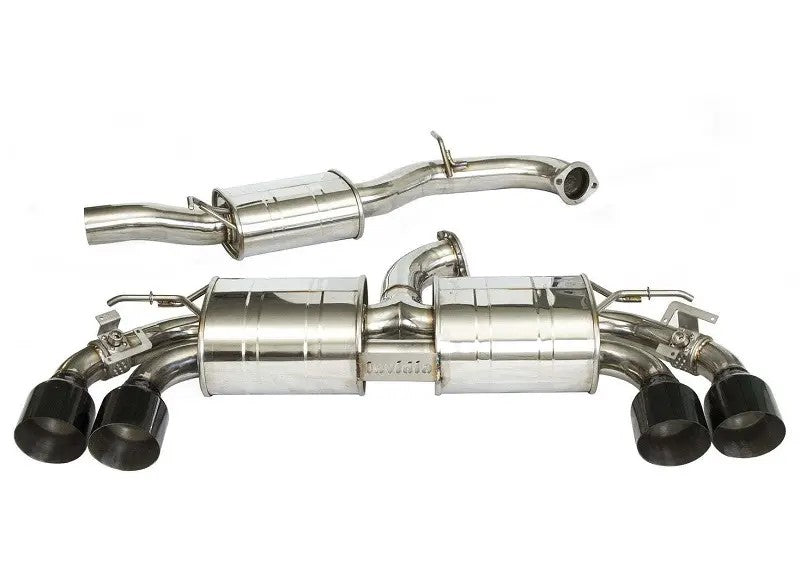 Invidia 2022+ Volkswagen Golf R MK8 76mm R400 Valved Cat Back Exhaust Straight Cut Black Tips