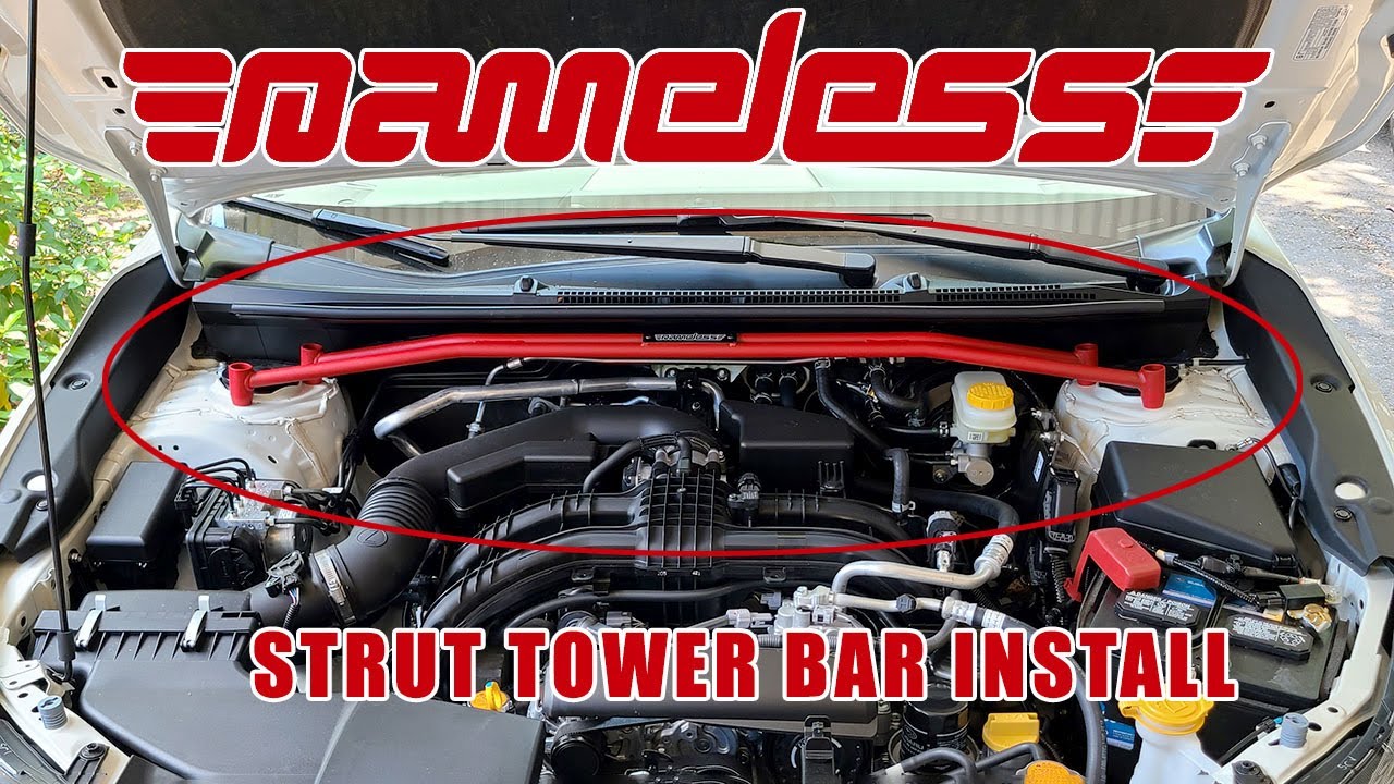 Front Strut Tower Brace - 2014-2018 Forester - Wrinkle Red