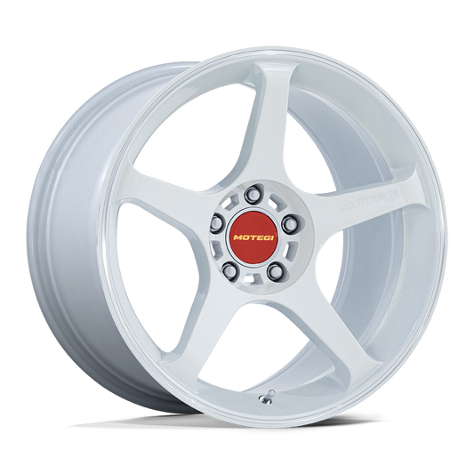 Motegi MR159 BATTLE V MATSURI WHITE PEARL W/ MACHINED LIP STRIPE 18X10.5  +25  5X114.3