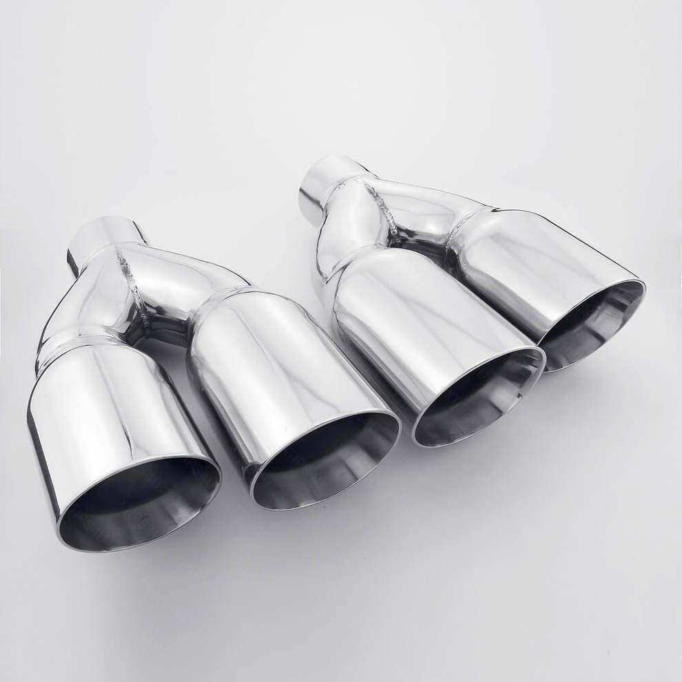 3.5" Double Wall Quad Exit Exhaust Tips - Staggered