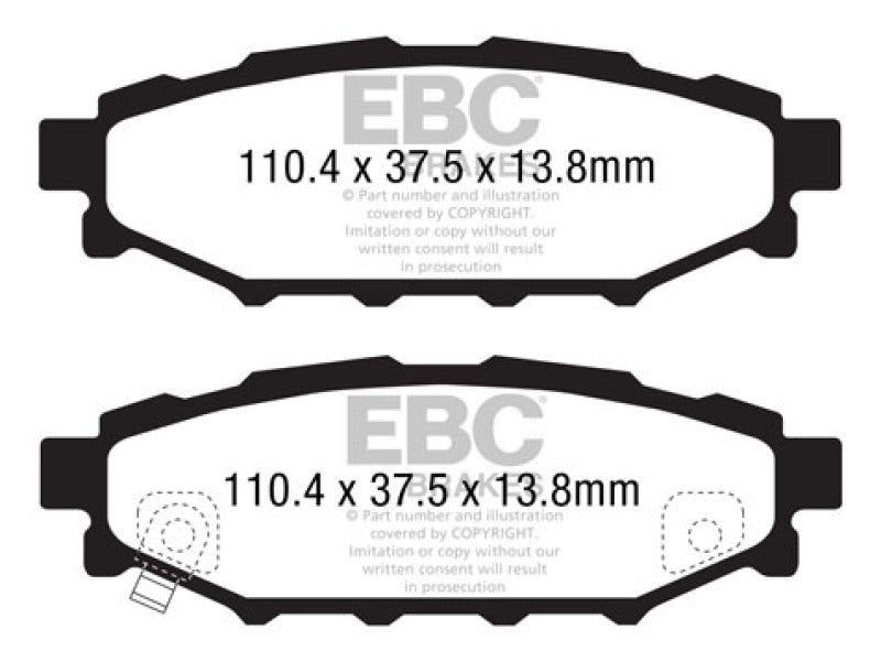 EBC Subaru 08-14 WRX / 12+ Subaru BRZ Redstuff Rear Brake Pads