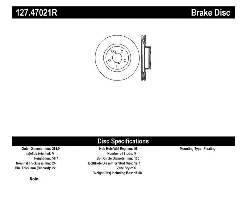 StopTech Slotted & Drilled Sport Brake Rotor