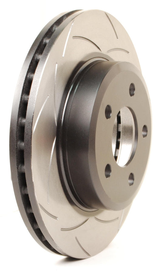 DBA Subaru 04-17 STI 10 Stud Hole Front Slotted Street Series Rotor