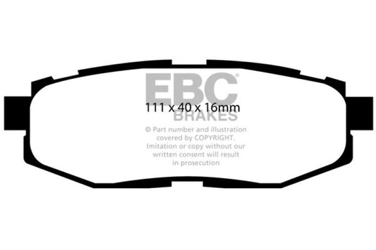 EBC 2022+ Subaru WRX / 2012+ Scion FR-S 2 Redstuff Rear Brake Pads