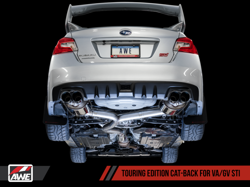 AWE Tuning Subaru 08-24+ WRX / 11-21 STI Sedan Touring Edition Exhaust - Chrome Silver Tip (102mm)