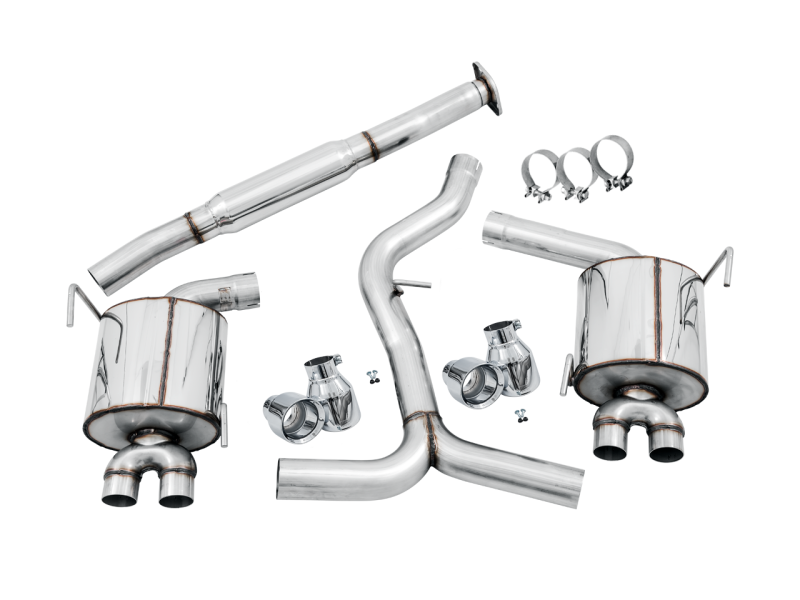 AWE Tuning Subaru 08-24+ WRX / 11-21 STI Sedan Touring Edition Exhaust - Chrome Silver Tip (102mm)