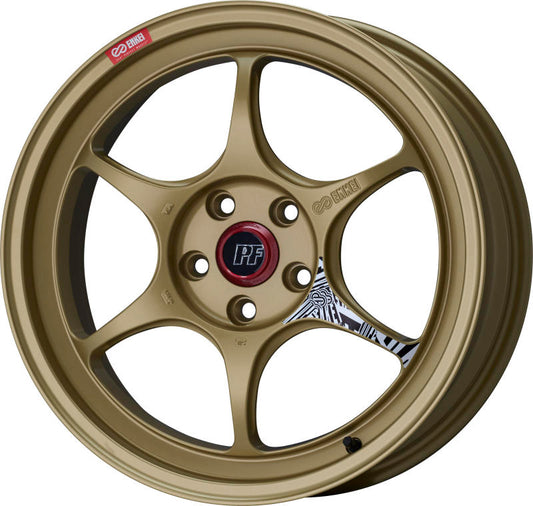 Enkei PF06 18x8in 5x114.3 BP 45mm Offset 75mm Bore Gold Wheel