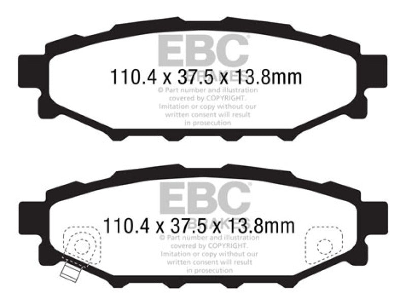 EBC Subaru 08-14 WRX / 12+ Subaru BRZ  Greenstuff Rear Brake Pads