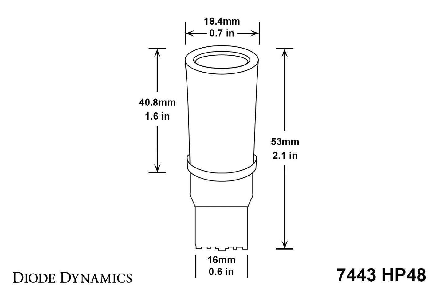 Diode Dynamics - DD0111P - 7443 HP48 LED Amber (pair)