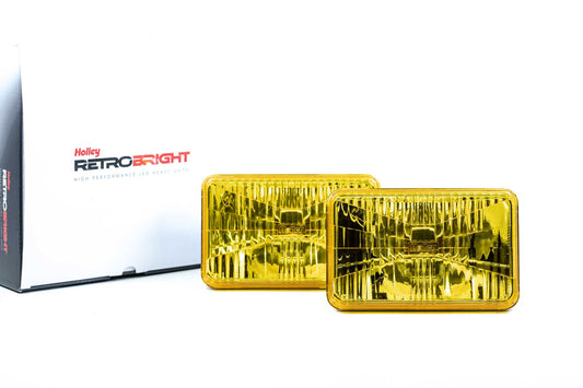 Holley RetroBright Headlight: Euro Yellow (4x6" Rectangle)