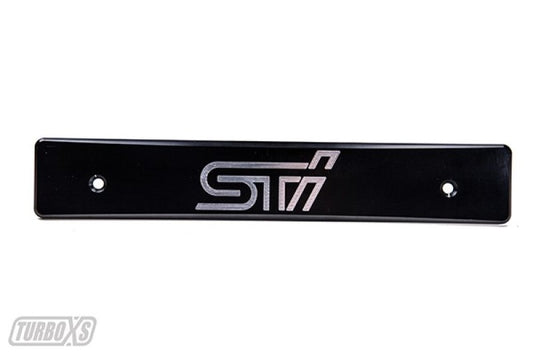 Turbo XS 15-17 Subaru WRX/STi Billet Aluminum License Plate Delete Black Machined STi Logo