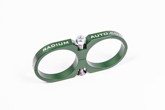 Radium Engineering 2-Piece Fuel Pump Clamp For Bosch 044 - Green W/ Logo