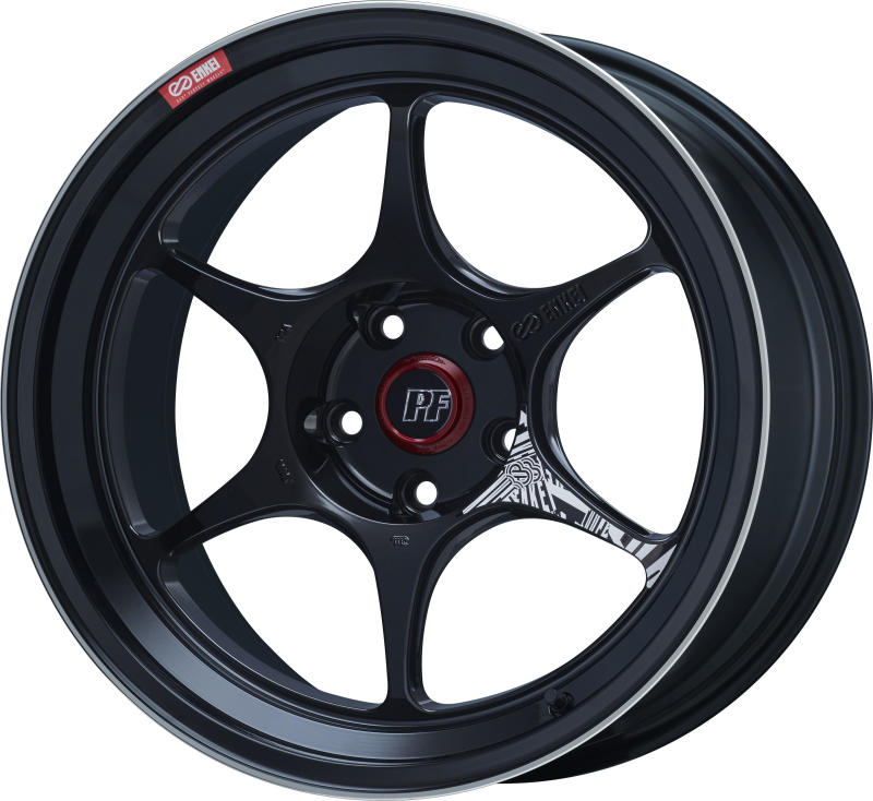 Enkei PF06 18x9in 5x120 BP 28mm Offset 72.5mm Bore Black Machined Wheel