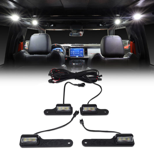 IAG 4pc Interior Led Dome Light Kit With Harness For 2021+ Ford Bronco