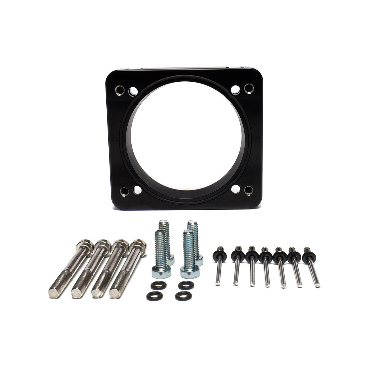 IAG Big Bore 76mm Throttle Body Adapter For Process West Intake Manifold; Black Finish.