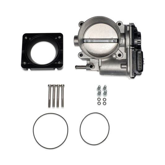 IAG Big Bore 76mm Throttle Body With Electronics And Adapter Package For OEM Subaru STI / Cosworth Intake Manifold; Black Finish.