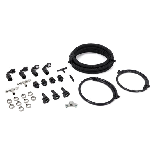 IAG Braided Fuel Line & Fitting Kit For IAG Top Feed Fuel Rails & OEM FPR For 08-09 LGT.