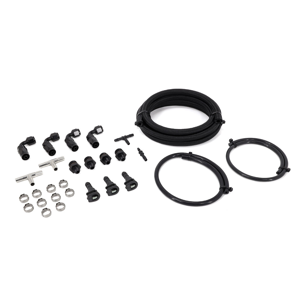 IAG Braided Fuel Line & Fitting Kit For IAG Top Feed Fuel Rails & Cobb Tuning FPR For 08-21 STI.