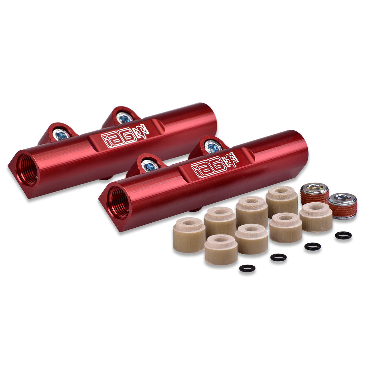 IAG PTFE Fuel System Kit W/ ID Injectors Aeromotive FPR IAG Fuel Rails For 08-14 WRX 08-21 STI (Red)