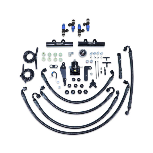 IAG PTFE Fuel System Kit W/ FIC Injectors Aeromotive FPR IAG Fuel Rails For 08-14 WRX 08-21 STI (Black)