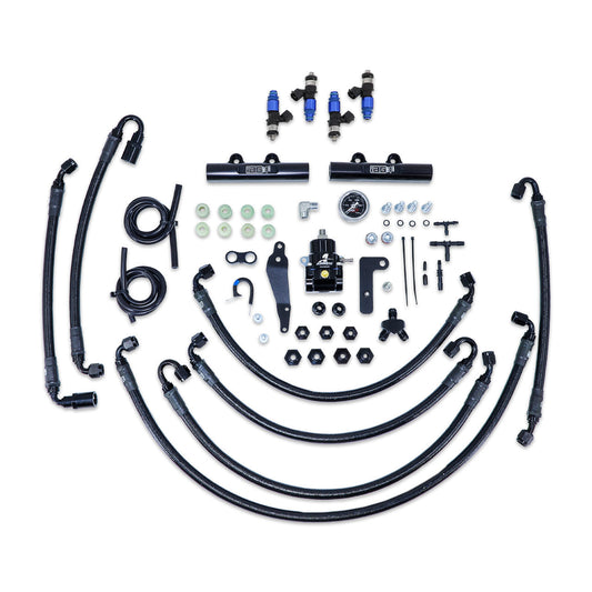 IAG PTFE Flex Fuel System Kit W/ FIC Injectors Aeromotive FPR IAG Fuel Rails For 08-14 WRX 08-21 STI (Black/2150cc)