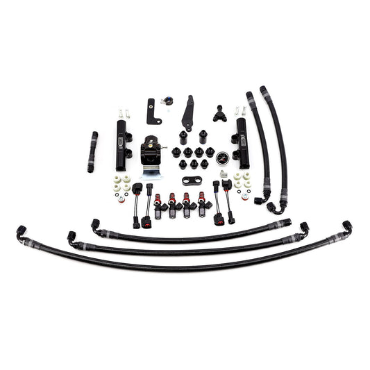 IAG PTFE Fuel System Kit With Injectors Lines FPR Fuel Rails For 2008-21 STI (Black/1050cc).