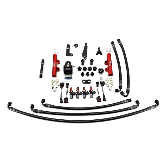 IAG PTFE Fuel System Kit With Injectors Lines FPR Fuel Rails For 2008-21 STI (Red/1700cc).