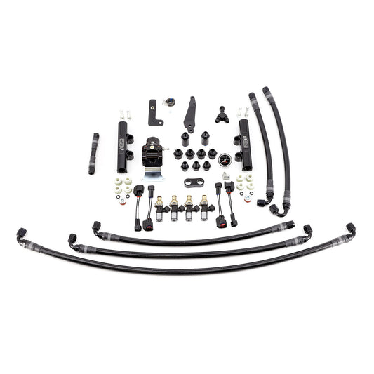 IAG PTFE Fuel System Kit With Injectors Lines FPR Fuel Rails For 2008-21 STI (Black/2600cc).