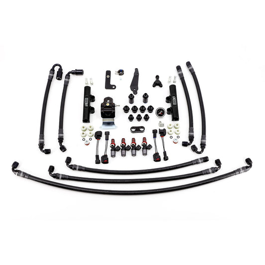 IAG PTFE Flex Fuel System Kit With Injectors Lines FPR Fuel Rails For 08-21 STI (Black/1050cc).