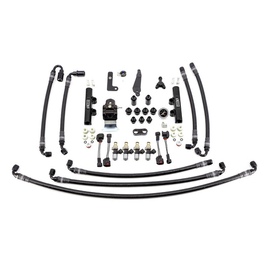 IAG PTFE Flex Fuel System Kit With Injectors Lines FPR Fuel Rails For 08-21 STI (Black/2600cc).