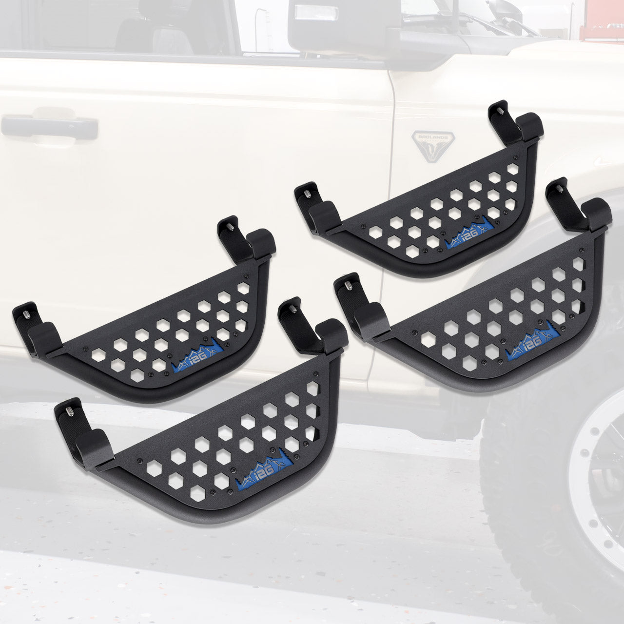 IAG V1 EZ-Step Add-on For 2021+ Ford Bronco 4 Door - Blue Logo (Set Of 4)