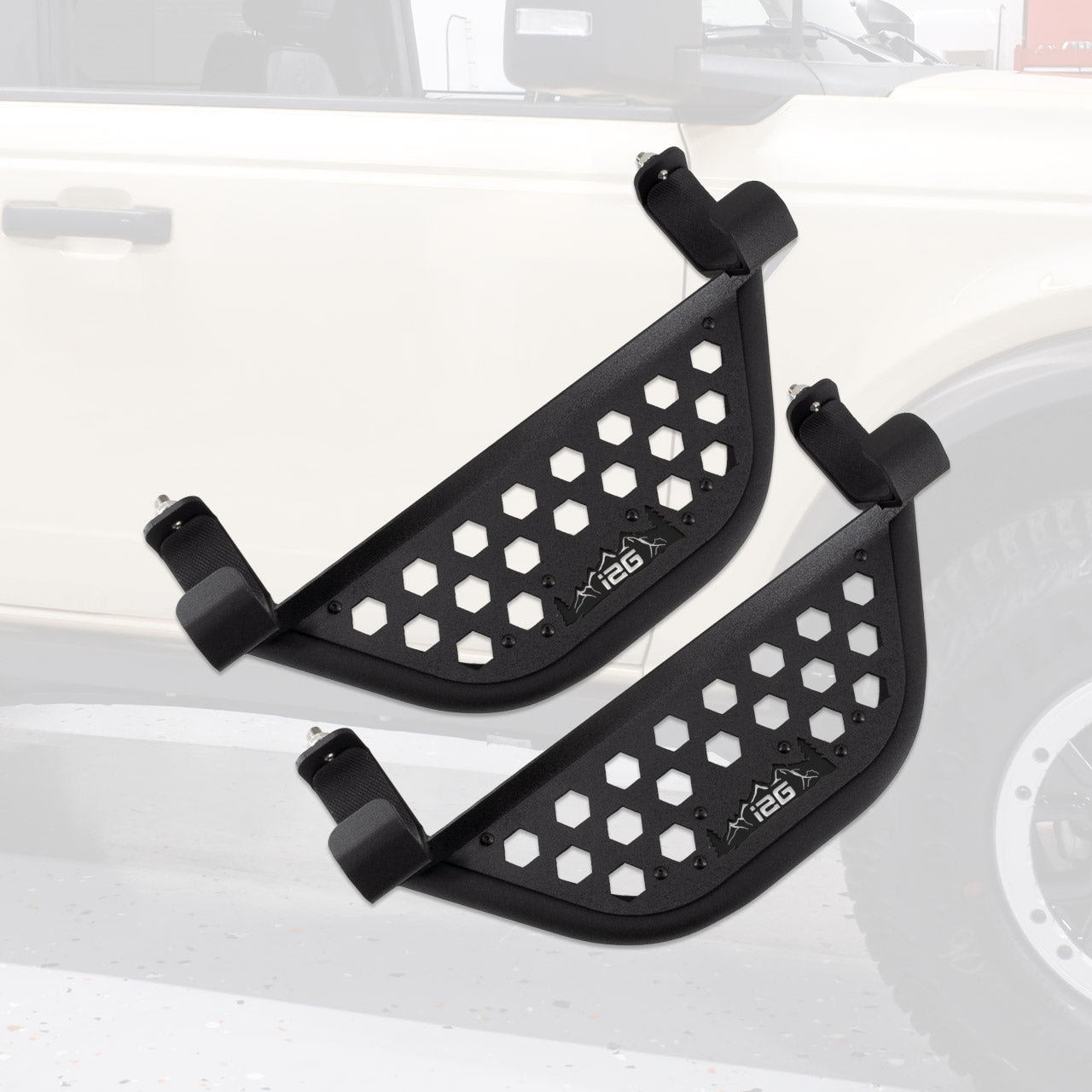 IAG-V2 EZ-Step Add-on For 2021 + Ford Bronco 2 Door -  Black Logo (1 Pair)