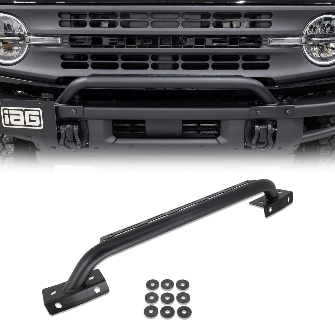 IAG I-Line Mini Bull Bar With Integrated Light Mount For 2021+ Ford Bronco W/Modular Bumper