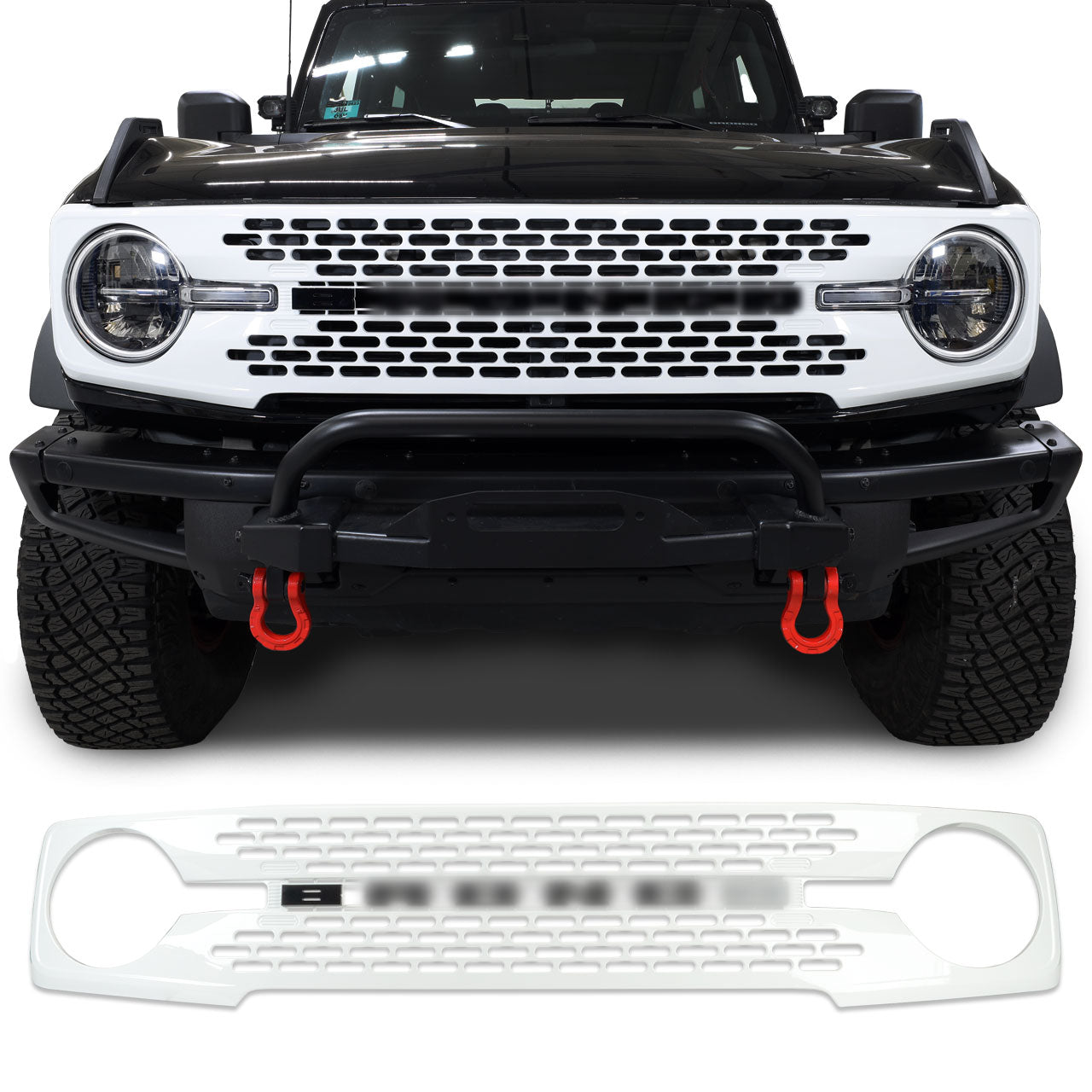 IAG I-Line High End Style Front Grille Gloss White For 2021+ Ford Bronco